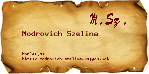 Modrovich Szelina névjegykártya